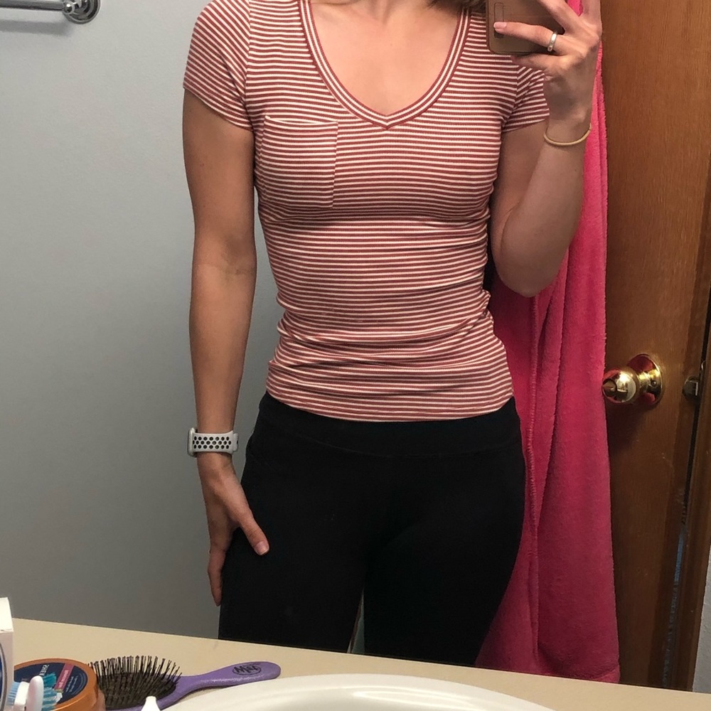 NWOT Red and white striped T